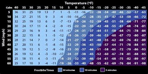 Calculation of Wind Chill / windchill factor