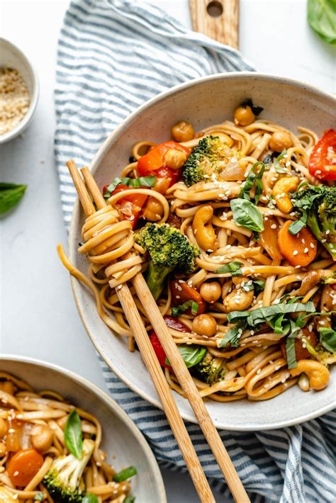 30 Minute Vegan Stir Fry Sesame Noodles | Ambitious Kitchen