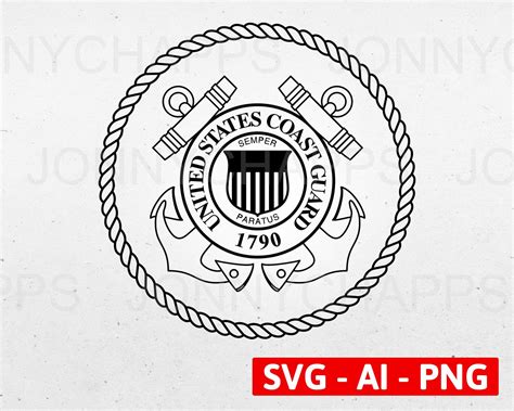 Coast Guard Seal SVG, USCG Emblem Vector Clipart, Digital Download Cnc and Laser Engrave Cut ...