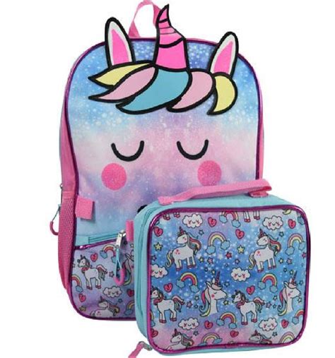 Licensed - Unicorn 16" Backpack with Lunch Bag - Walmart.com - Walmart.com