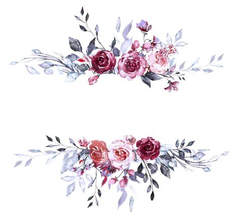 H833 (47) | Floral border design, Watercolor flowers pattern, Flower graphic design