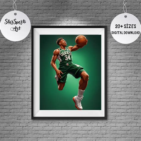 Giannis Antetokounmpo Poster Basketballer Digital Download - Etsy