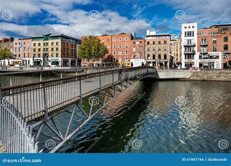 Millennium Bridge Is A Pedestrian Bridge Over The River Liffey In ...