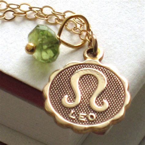 Leo Medallion & Birthstone Necklace Zodiac by ShopSomethingBlue