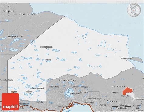 Gray 3D Map of Kenora