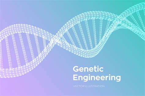 Premium Vector | Dna sequence. wireframe dna molecules structure mesh.