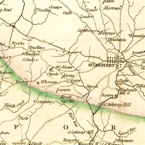 Vintage Map of Somerset County, Pennsylvania 1830 by Ted's Vintage Art