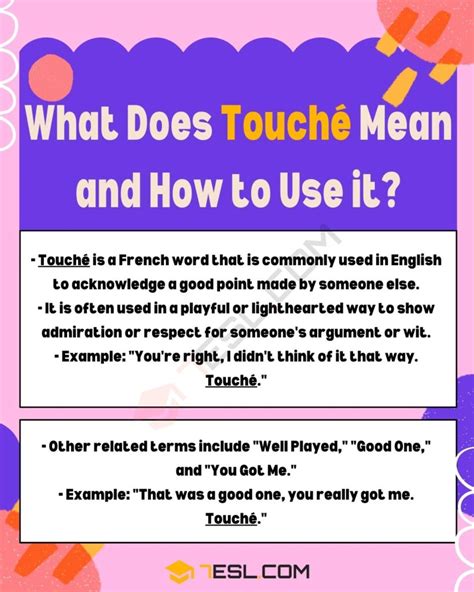 Touché Meaning: What Does The Term "Touché" Mean? • 7ESL