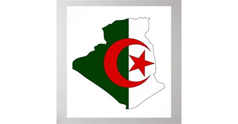 Algeria Flag Map full size Poster | Zazzle.com