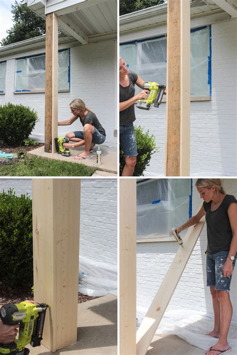 DIY Craftsman Style Porch Columns - Shades of Blue Interiors