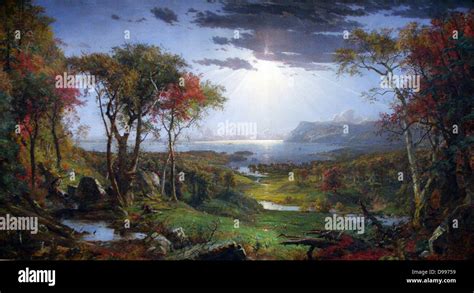 Autumn n the Hudson River, 1860, By Jasper Francis Cropsey (February 18, 1823 – April 23, 1900 ...