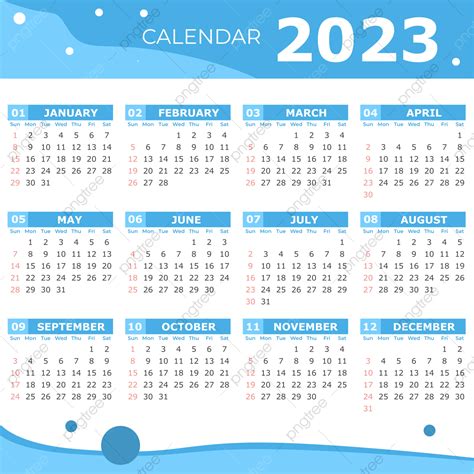 2023 Calendar Layout Vector PNG Images, Calendar 2023 Simple Layout ...