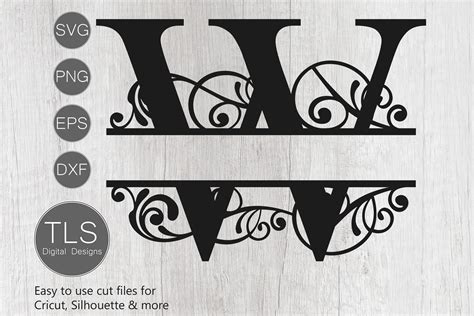 Split Monogram Letter W SVG, Letter W Monogram SVG (375426) | Cut Files ...