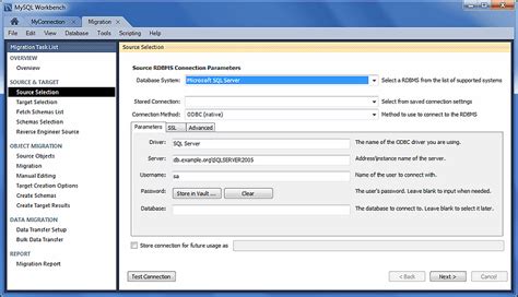 MySQL :: MySQL Workbench Manual :: 10.8.1 Connecting to the Databases