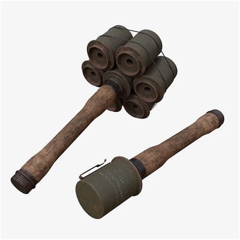 3D model German Nazi M24 Stielhandgrenate Stick Grenade With Anti Tank ...