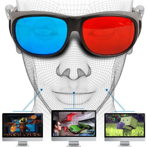 Universal Type 3D Glasses TV Movie Dimensional Anaglyph Video Frame 3D Vision Glasses DVD Game ...