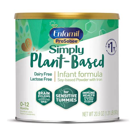 Plant based Lactose-free Baby Formula, 20.9 Oz Powder Can, Enfamil ProSobee for Sensitive ...