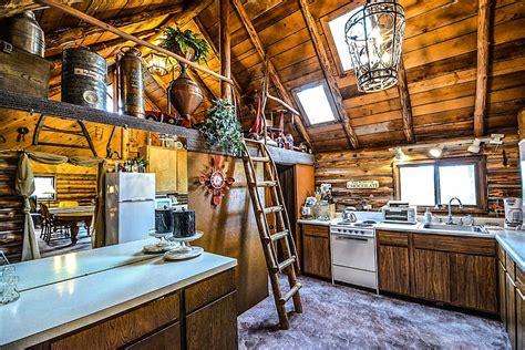 brown, wooden, house, interior, log, cabin, rustic, home, kitchen, ladder | Pxfuel