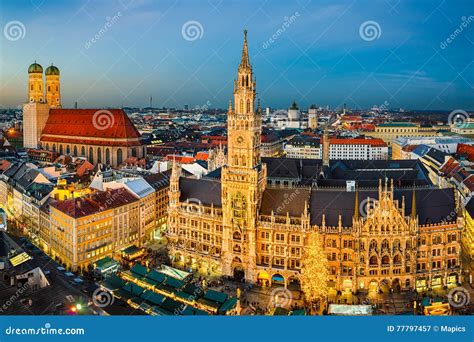 Marienplatz and Christmas Market in Munich, Germany Stock Image - Image ...