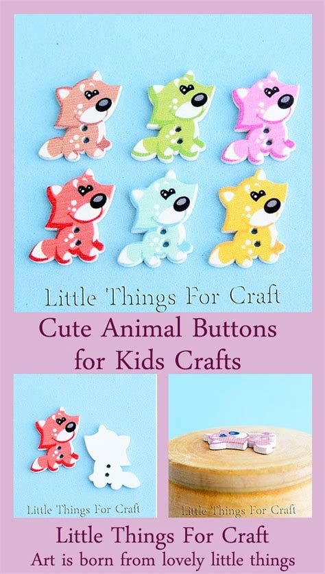 Wooden Puppy Dog Shaped Buttons #buttonsforcrafts #kidscrafts # ...