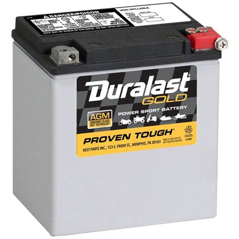 Duralast Gold Group BTX30L AGM Ready-to-Ride Power Sport Battery 400 CCA