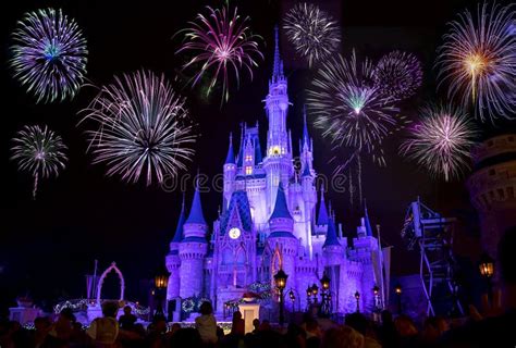 Disney`s Cinderella Castle with Fireworks Editorial Photography - Image of palace, travel: 81735822