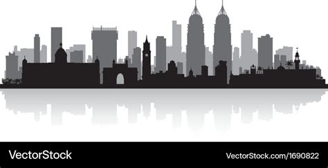 Mumbai india city skyline silhouette Royalty Free Vector