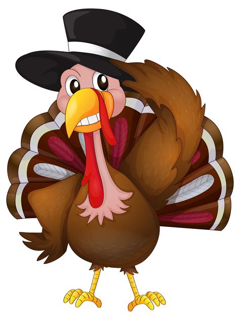 The Turkey Trot Thanksgiving Coloring Book - Thanksgiving Turkey with Hat PNG Clip Art Image png ...