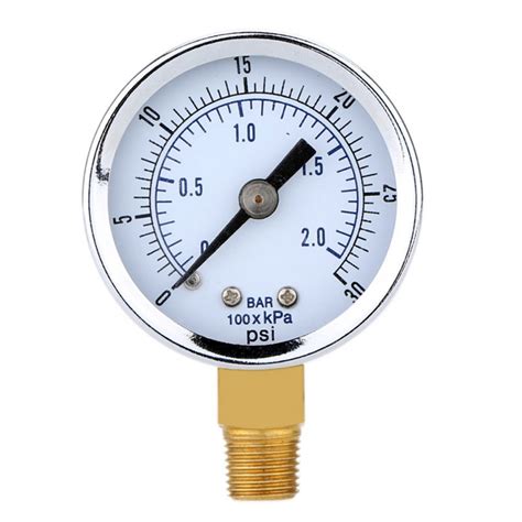 Air Compressor Gauge 0-30Psi 0-2Bar Air Pressure Gauge 1/8 Bspt Liquid ...