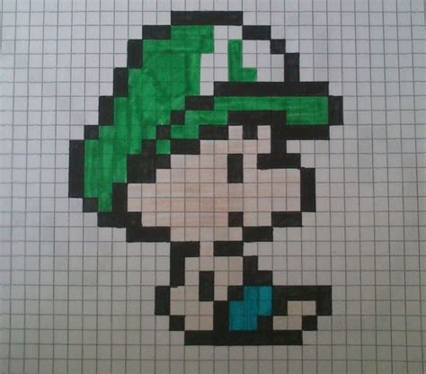 the pixel art is made to look like mario's hat and head with green hair