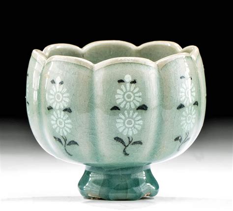 Sold Price: 12th C. Korean Goryeo Glazed Pottery Footed Cup - March 4 ...