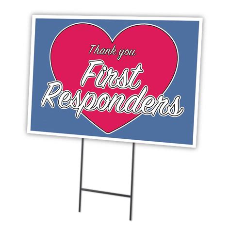 Thank You First Responders 18" X 24" Yard Sign & Stak | Protect Your Business, Municipality ...