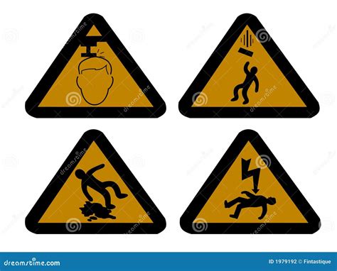 Construction hazard signs stock vector. Illustration of person - 1979192