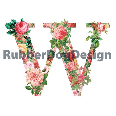 FLORAL LETTERS & NUMBERS Digital Flower Fonts Clip Art Graphics for ...