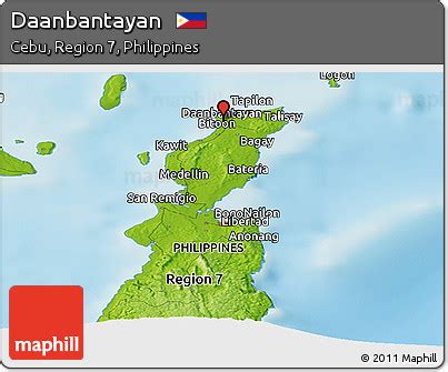 Free Physical Panoramic Map of Daanbantayan