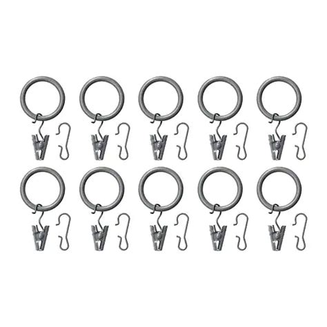 SYRLIG Curtain ring with clip and hook - silver color - IKEA Thick Curtains, Layered Curtains ...