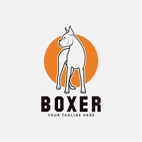 Premium Vector | Boxer dog logo design vector template