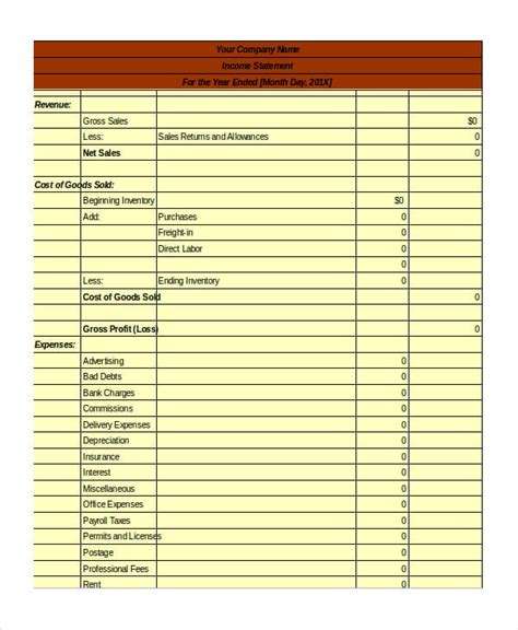 6 Free Income Statement Templates – Word Excel Sheet PDF | Income ...