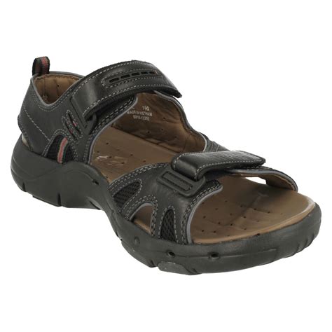 Mens Clarks Leather Velcro Unstructured Sandals - Un Reach | eBay