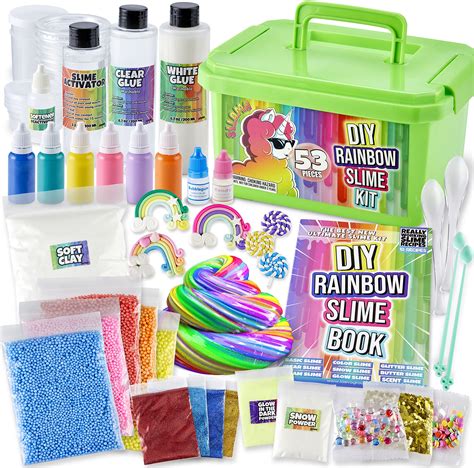 Buy Laevo Rainbow Slime Kit for Girls and Boys | Slime DIY Supplies ...