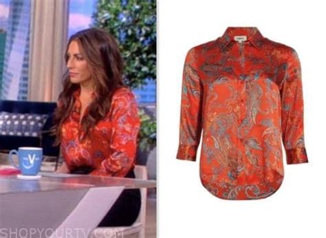 The View: June 2023 Alyssa Farah Griffin's Red Satin Paisley Blouse ...