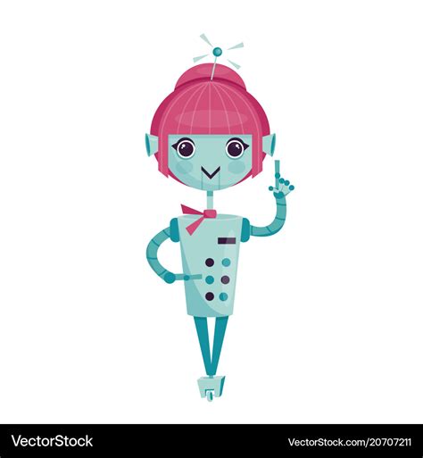 Female cartoon robot Royalty Free Vector Image