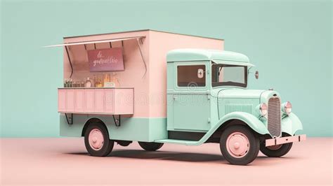 Vintage Model a Type Pickup Truck Food Truck Generative AI Stock Illustration - Illustration of ...