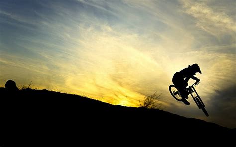 HD wallpaper: Downhill biker silhouette, downhill mountain bike, sports, 1920x1200 | Wallpaper Flare