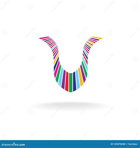 Letter U colorful logo stock vector. Illustration of blue - 103070288