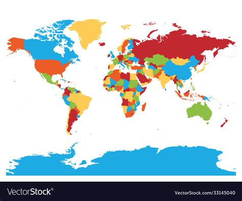 World map high detailed blank political Royalty Free Vector