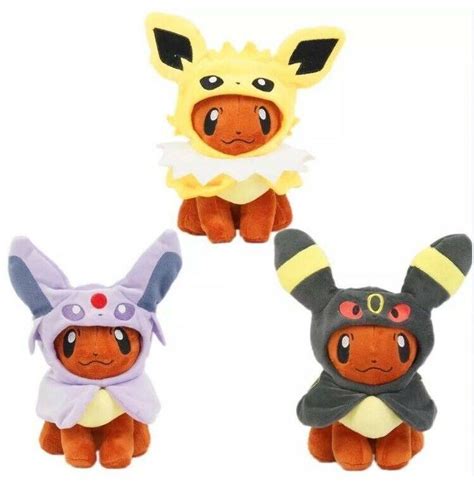 Pokemon Eevee With Jolteon Hood Plush Stuffed Animal Toy 8" US Seller ...