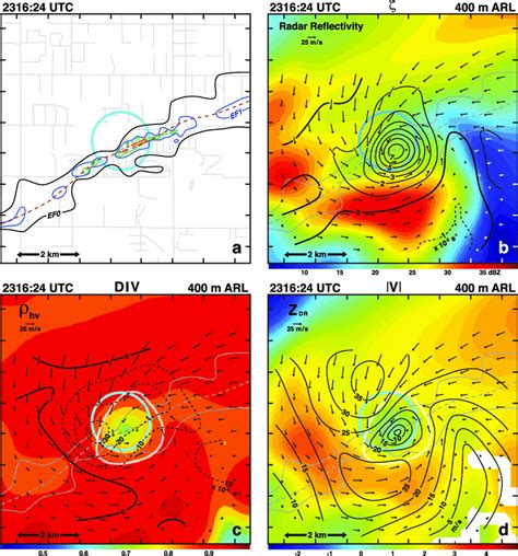 (a) Detailed damage map of the Shawnee tornado. EF isopleths are drawn ...