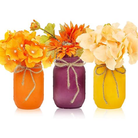 The Holiday Aisle® Harvest Mason Jars, Fall Centerpiece, Autumn Decor, Fall Table Settings, Fall ...