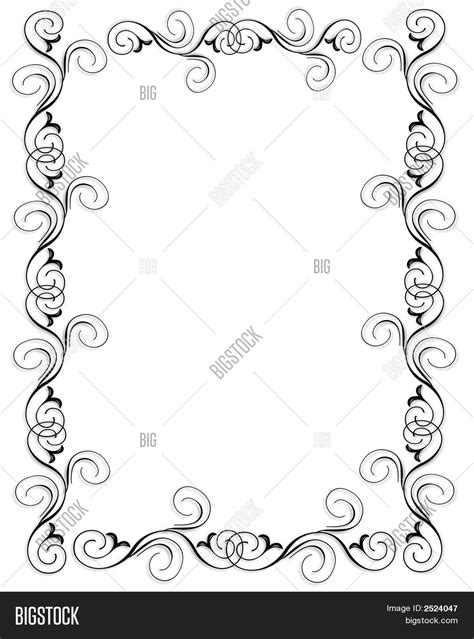 Black And White Scroll Border Stock Photo & Stock Images | Bigstock